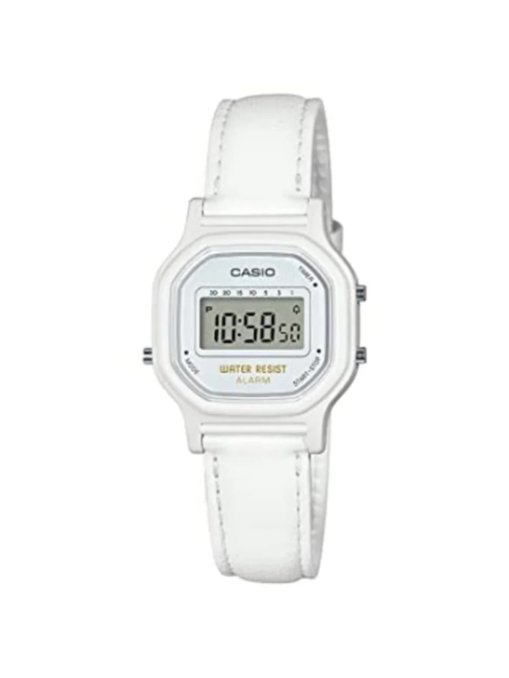 Vintage Casio Quartz Resin Watch with Leather Band - Digital Display